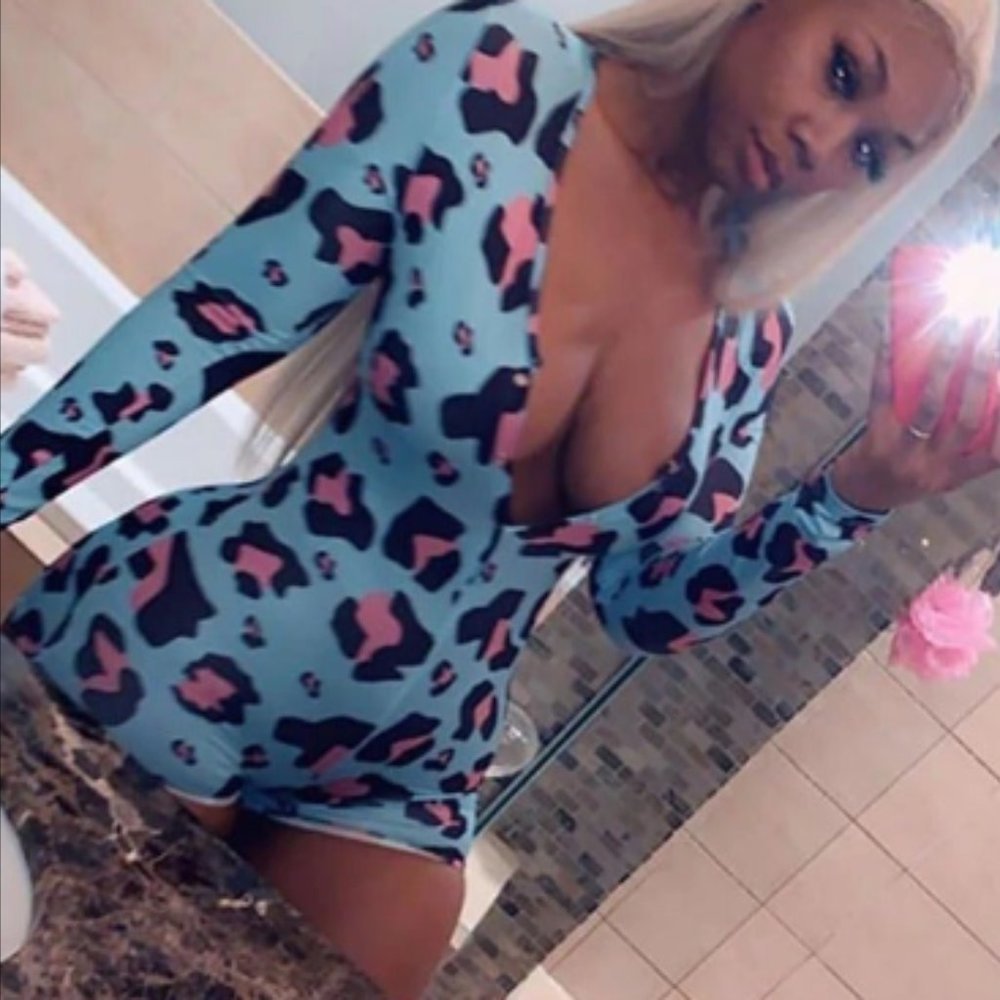 Women’s Leopard Onesie Romper SMALL THROUGH XXL